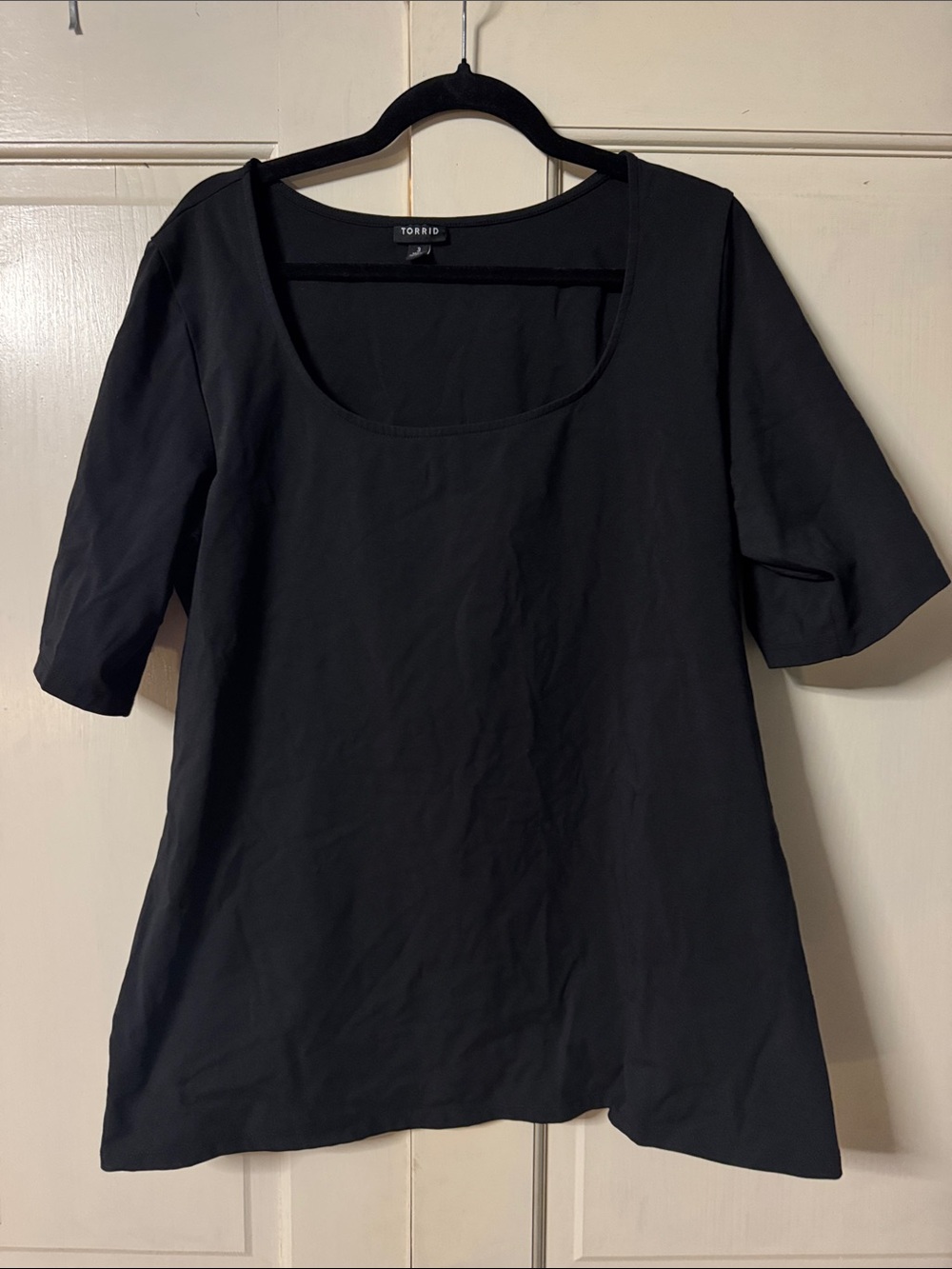 torrid Black Scoop Neck Short Sleeve Top